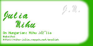 julia mihu business card